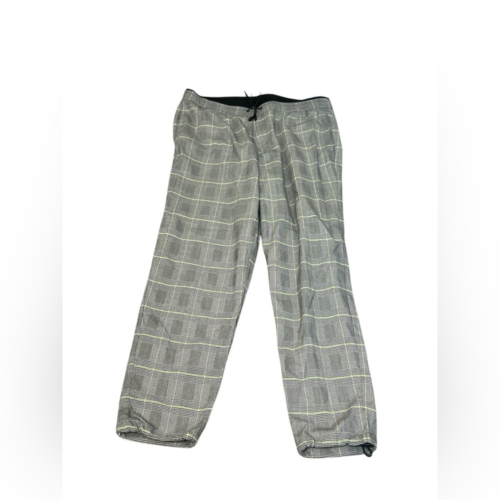 NWOT Zara Mens Drawstring Waist Plaid Check Pocket Ankle Pant Size XL